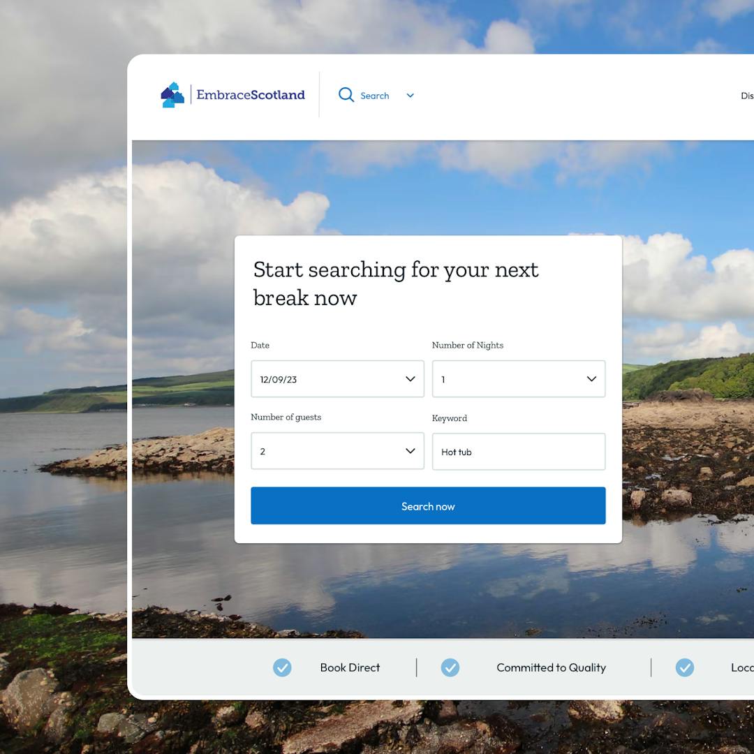 square preview of the homescreen of the EmbraceScotland website