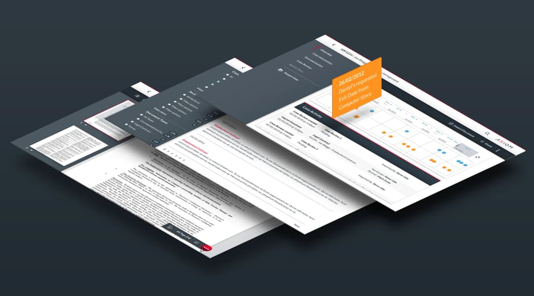 layered screens of Axiom Hyperlaw platform