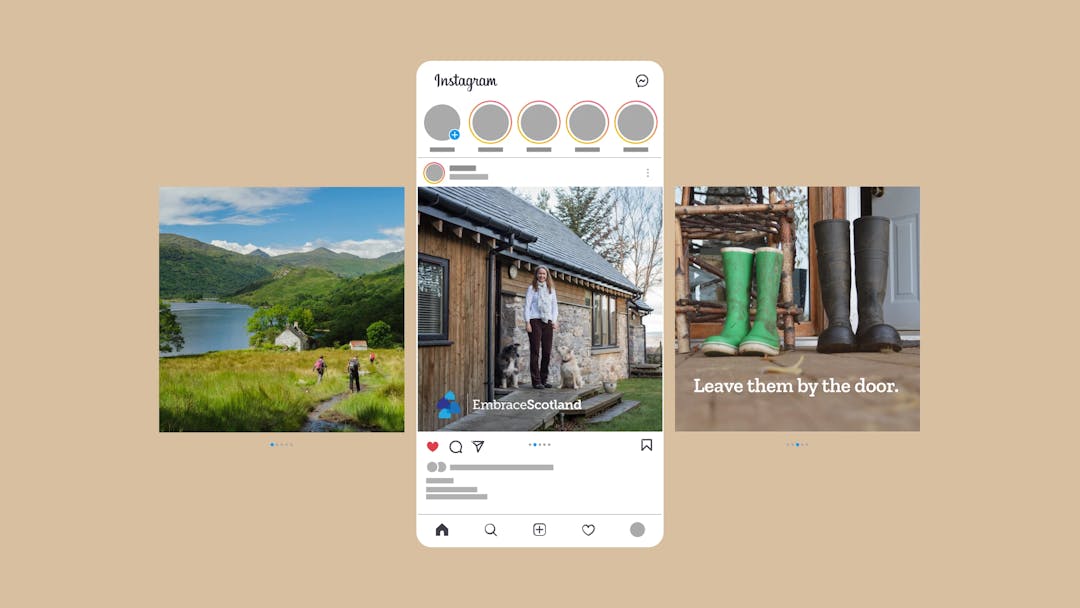 three social media templates featuring images on holidays in scotland