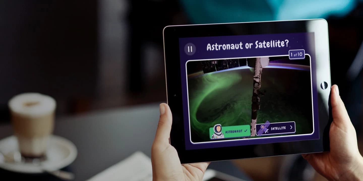 EO Detective app with coffee out of focus in the background