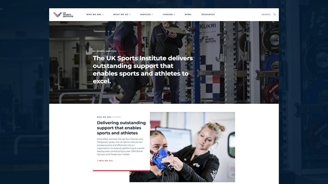 UK Sports Institute website homepage