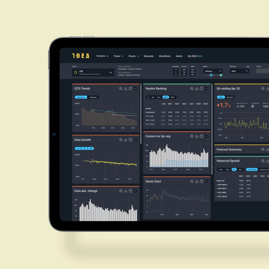 Maiden Century IDEA software interface on tablet